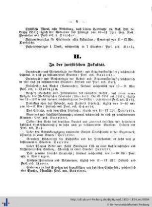 II. In der juristischen Fakultät.