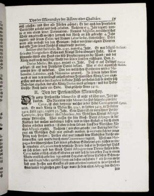 II. Von der Persianischen Monarchey.
