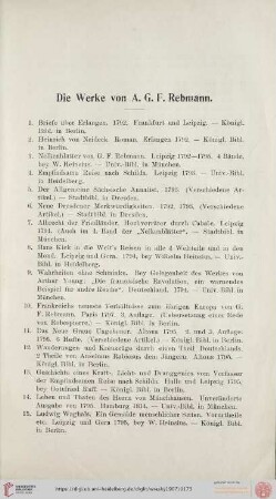 Die Werke von A.G.F. Rebmann (Nr.1-43)