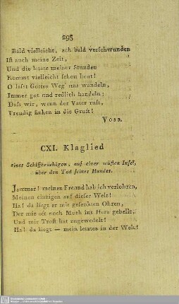 CXI. Klaglied