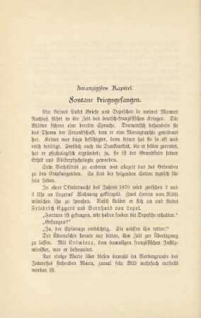 Zwanzigstes Kapitel. Fontane kriegsgefangen