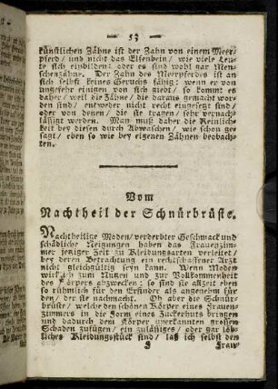 Vom Nachtheil der Schnürbrüste