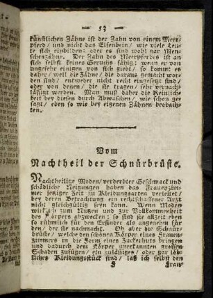 Vom Nachtheil der Schnürbrüste