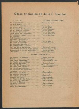 Obras originales de Julio F. Escobar