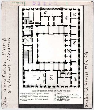 Rom: Palazzo Farnese, Grundriss des ersten Geschosses