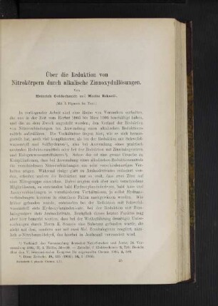 Über die Reduktion von Nitrokörpern durch alkalische Zinnoxydullösungen.
