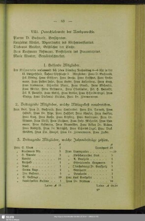 VIII. Parochialverein der Nordparochie