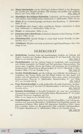 Silbergerät (Nr. 241-300)