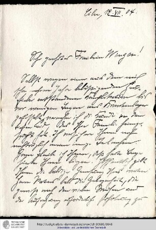 Brief vom 12.07.1904