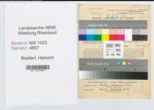Entnazifizierung Heinrich Boellert , geb. 26.07.1890 (Techn.Inspektor)