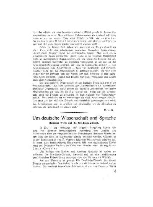 Um deutsche Wissenschaft und Sprache