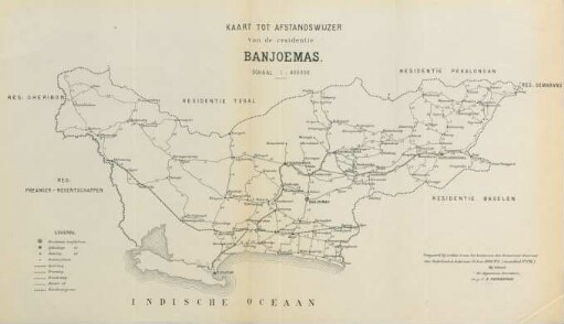 Kaart tot afstandswijzer van de residentie Banjoemas
