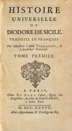 Histoire Universelle De Diodore De Sicile, 1