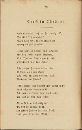 Trost in Thränen.