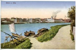Riesa. Blick über die Elbe nach Riesa