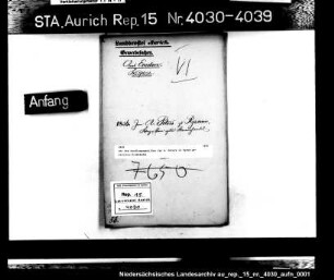 Der dem Handlungsgehilfen Jan A. Peters in Rysum gestattete Kramhandel