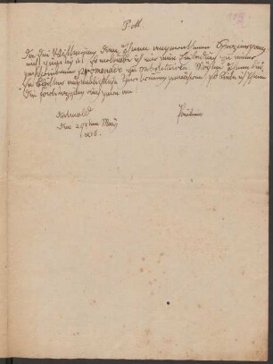 Brief von Pauline (Lippe, Fürstin) an Friedrich Simon Leopold Petri