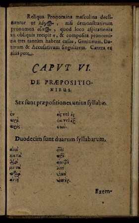 Caput VI. De Præpositionibus.