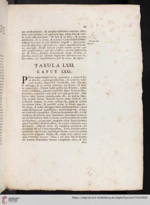 Tabula LXXI. Caput LXXI