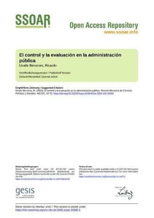 El control y la evaluación en la administración pública