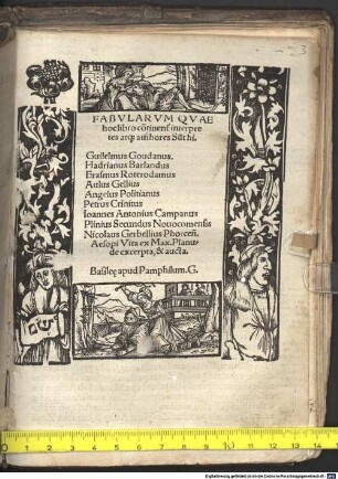 Fabularum que hoc libro continentur, interpretes atque authores sunt hi: Guil. Goudanus, H. Barlandus ... et Nic. Gerbellius Phorc. [Ed. Mart. Dorpius]
