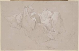 Hochgebirgsskizze: Bergmassiv im Hochgebirge, Landschaft