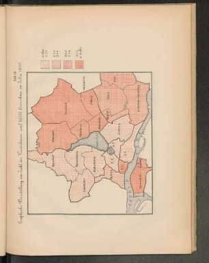 Tab. 13. Graphische Darstellung der Zahl der Verstorbenen auf 10,000 Einwohner im Jahre 1879