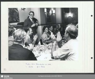 Treffen beim Botschafter der DDR in Sofia : von links: Karl-Heinz Guttmann, Peter Salzmann