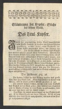 Erläuterung der Kupfer-Stiche des dritten Theils