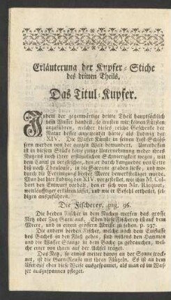 Erläuterung der Kupfer-Stiche des dritten Theils