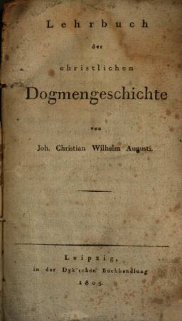 Lehrbuch der christlichen Dogmengeschichte