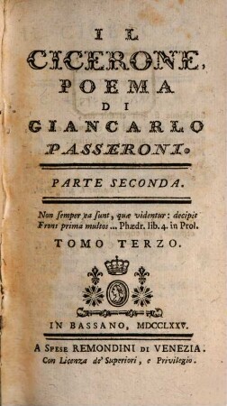 Il Cicerone : Poema, 3