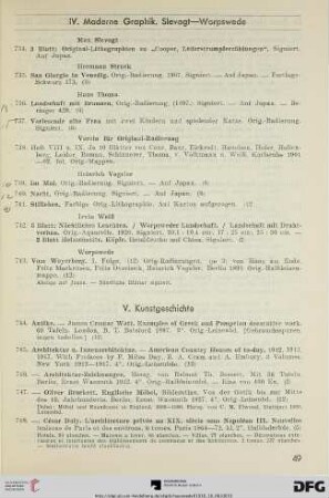 V. Kunstgeschichte (Nr. 744-923)