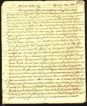 25) J. H. Pury an Niebuhr, Aleppo, 9. Mai 1767