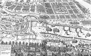 Werben (Elbe). Königlich Schwedisches Feldlager vor der Stadt, 1631, aus: Wollesen, Ernst: Chronik der altmärkischen Stadt Werben, 1898