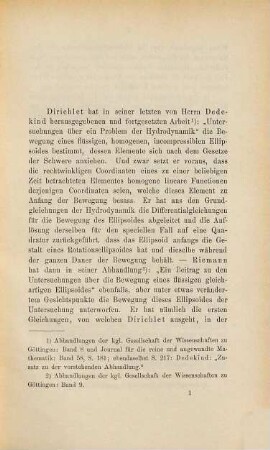 Untersuchungen über die Bewegung eines flüssigen, homogenen Ellipsoides, in welchem die Elementaranziehung der Entfernung direct proportional ist : Inaug.-Diss.