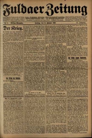 Zweite Ausgabe vom Freitag, den 08. Januar 1915.