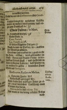 Stein-Pulver/ le Mort. - Englischer Gifft Stein.