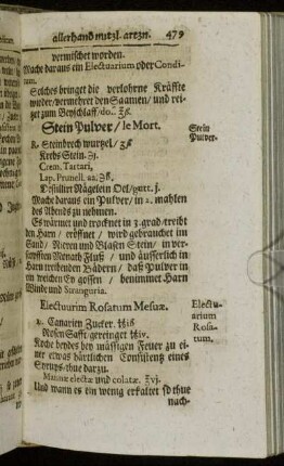 Stein-Pulver/ le Mort. - Englischer Gifft Stein.