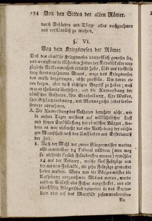 §. VI. Von dem Kriegswesen der Römer.