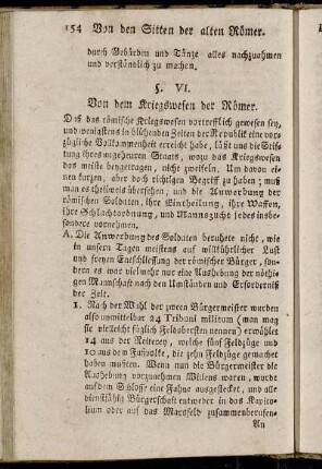 §. VI. Von dem Kriegswesen der Römer.