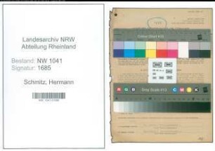 Entnazifizierung Hermann Schmitz , geb. 27.10.1899 (Webmeister)