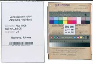 Entnazifizierung Johann Repkens , geb. 03.10.1907 (Weber)