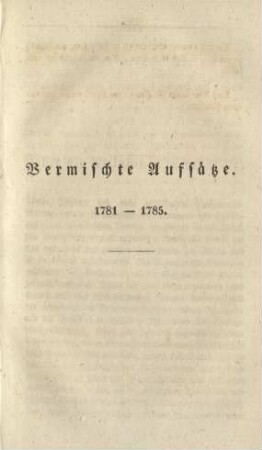 Vermischte Aufsätze