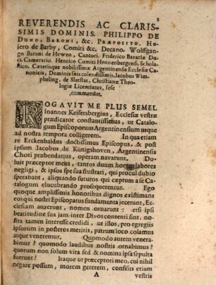Iacobi Wimphelingi[i] Catalogus Episcoporvum Argentinensium : ad sesquiseculum desideratus