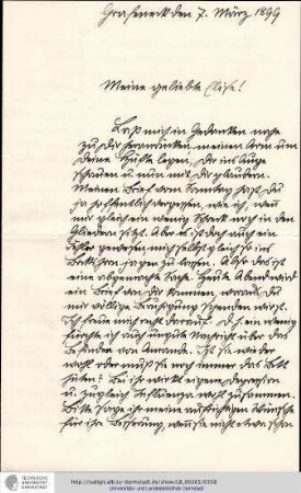 Brief vom 07.03.1899
