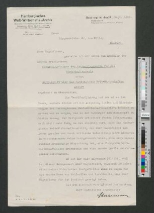 Brief an Werner von Melle