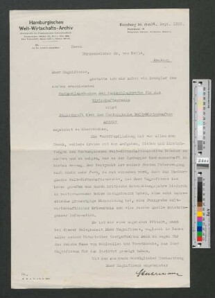 Brief an Werner von Melle