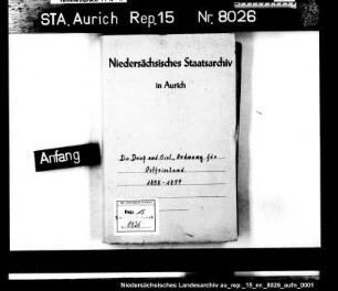 Die Ausarbeitung einer neuen Deich- und Sielordnung für Ostfriesland