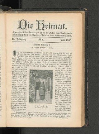 15. Jahrgang. No. 6. Juni 1905.
